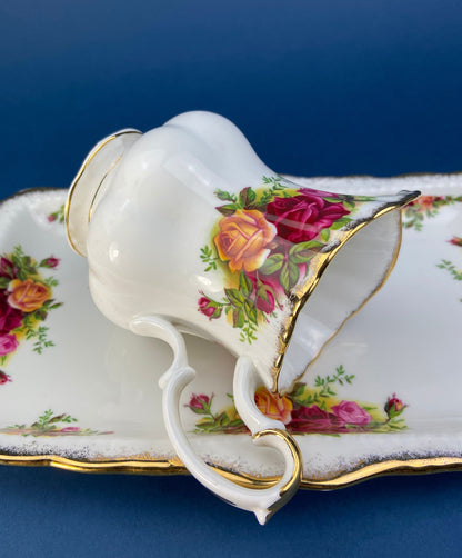 Breakfast Tray, Creamer, Sugar Bowl, and Vase by Royal Albert. Old Country Roses Motif.  Made in England. Gift for Her. Gift for Mother. - Tampa Home & Garden Store