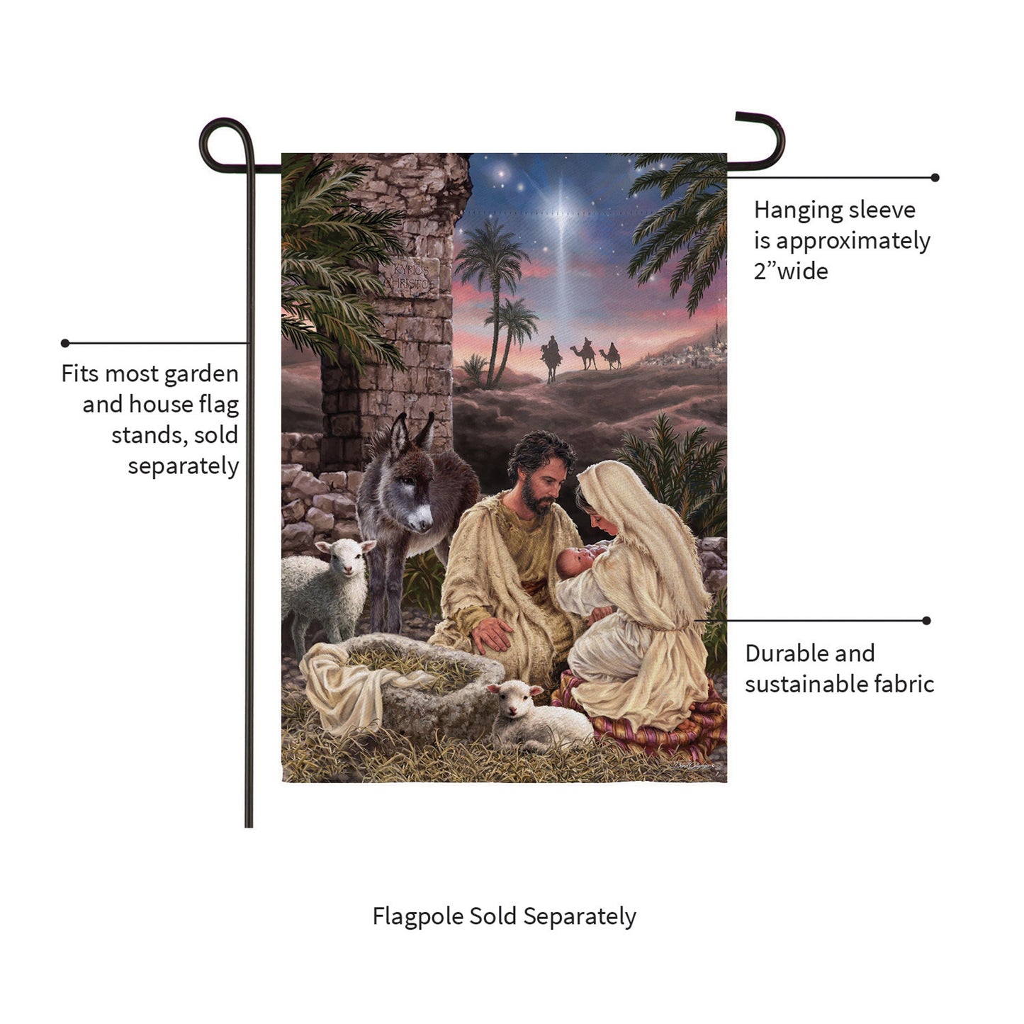 Brilliant Nativity Suede Garden Flag - Tampa Home & Garden Store