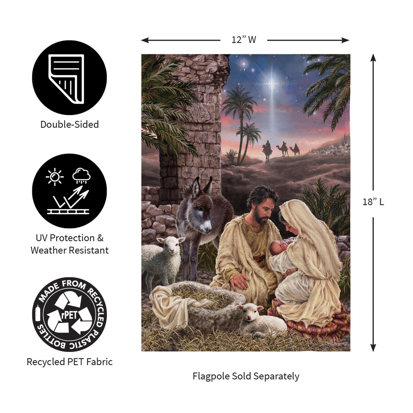Brilliant Nativity Suede Garden Flag - Tampa Home & Garden Store