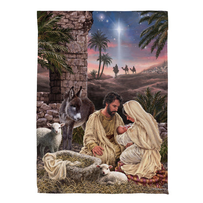Brilliant Nativity Suede House Flag - Tampa Home & Garden Store