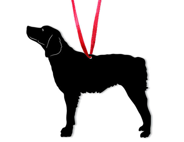 Brittany Plant Stake silhouette in black with red cord, Rustica Ornamentals on Tampa Home & Garden Store