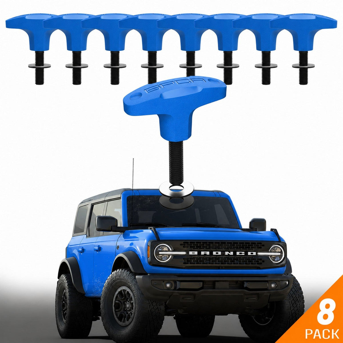 Bronco Tie-Down Anchor PRO blue eight-pack GPCA car interior fittings on Tampa Home & Garden Store
