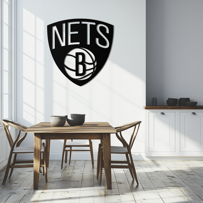 Brooklyn Nets Logo Silhouette Metal Wall Art – Modern Sports-Inspired Decor - KAF669 - Tampa Home & Garden Store