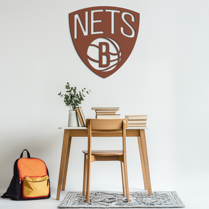 Brooklyn Nets Logo Silhouette Metal Wall Art – Modern Sports-Inspired Decor - KAF669 - Tampa Home & Garden Store