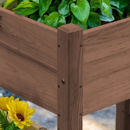 Brown 3 Wooden Elevated Planter Raised Garden Beds - Tampa Home & Garden Store