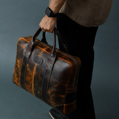 Brown Jefferson Briefcase - Tampa Home & Garden Store
