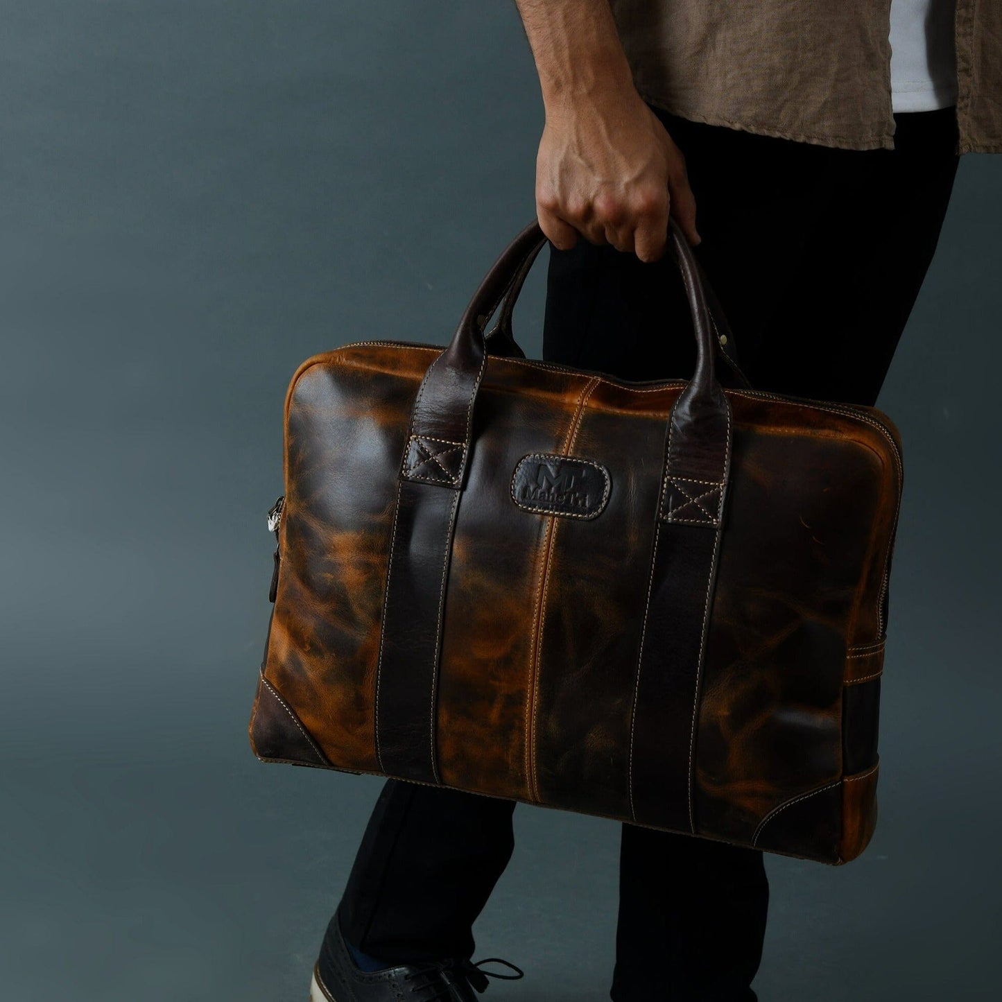 Brown Jefferson Briefcase - Tampa Home & Garden Store