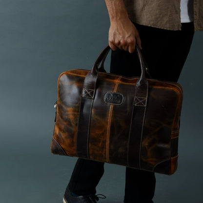 Brown Jefferson Briefcase - Tampa Home & Garden Store
