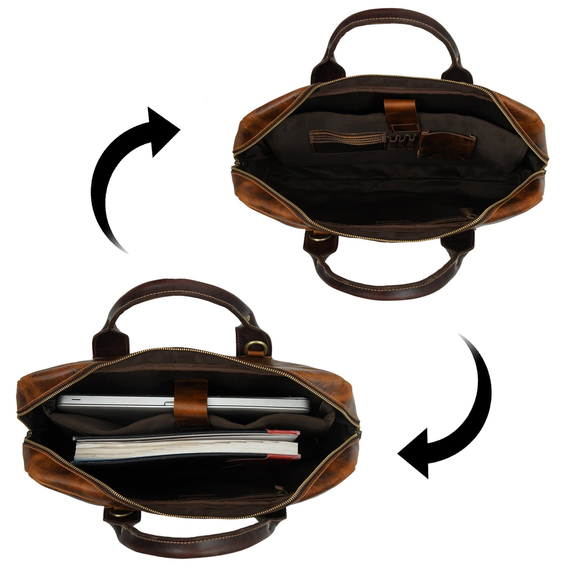 Brown Jefferson Briefcase - Tampa Home & Garden Store
