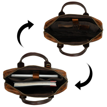 Brown Jefferson Briefcase - Tampa Home & Garden Store