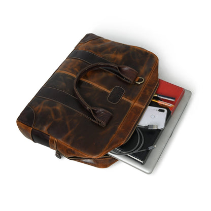 Brown Jefferson Briefcase - Tampa Home & Garden Store