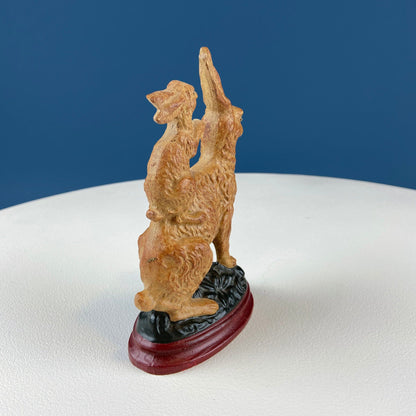Brown Mom Bunny Figurine Carrying Baby Rabbit on her Back. Cute Rustic Ceramic Easter Decor. Spring Celebration. Modern Farmhouse. - Tampa Home & Garden Store