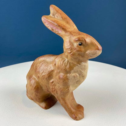 Brown Mom Bunny Figurine Carrying Baby Rabbit on her Back. Cute Rustic Ceramic Easter Decor. Spring Celebration. Modern Farmhouse. - Tampa Home & Garden Store