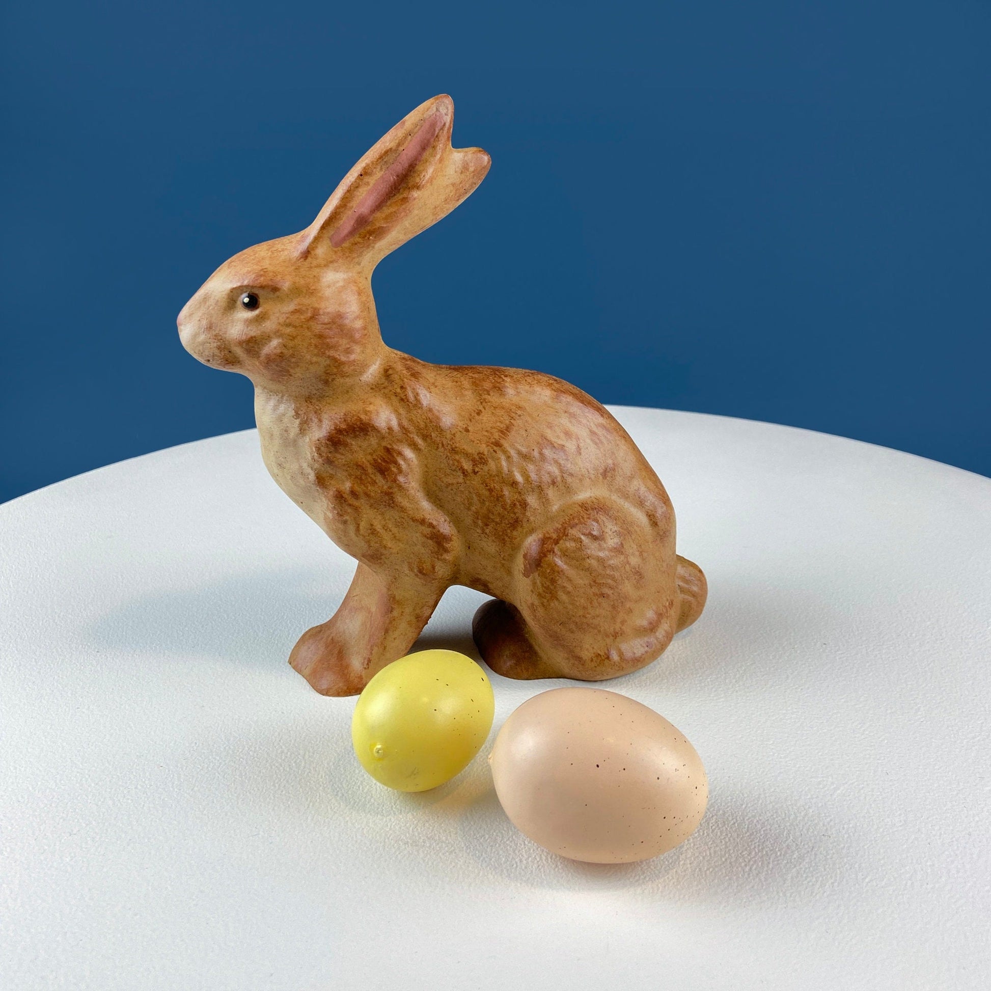 Brown Mom Bunny Figurine Carrying Baby Rabbit on her Back. Cute Rustic Ceramic Easter Decor. Spring Celebration. Modern Farmhouse. - Tampa Home & Garden Store