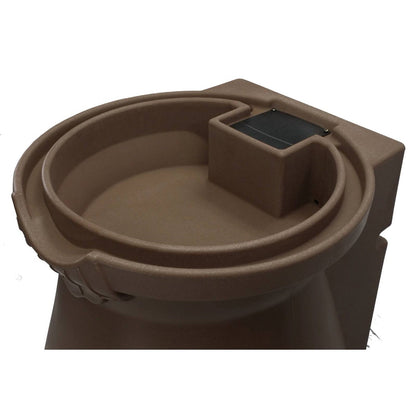 Brown Oak 65 Gallon Plastic Urn Rain Barrel with Planter Top - Tampa Home & Garden Store