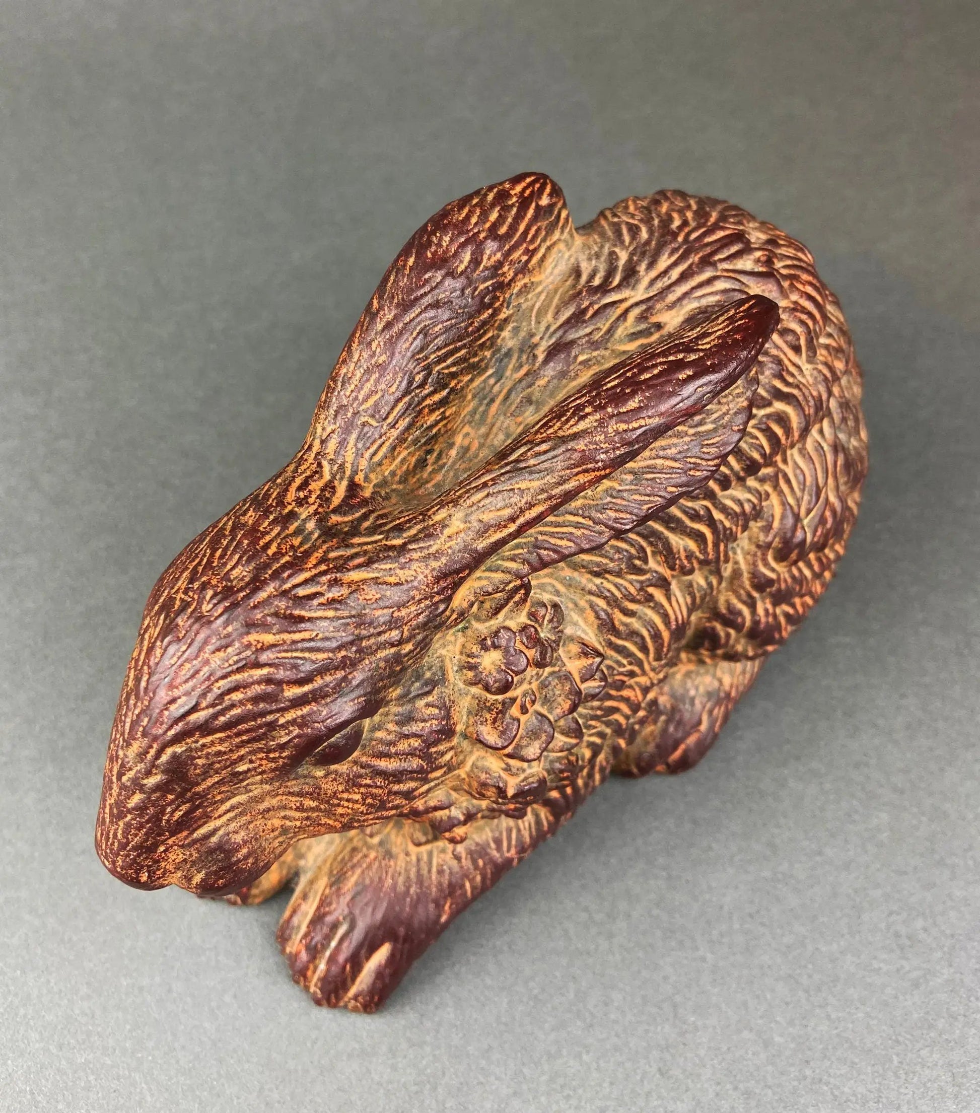Brown Rabbit/Bunny Figurine. Chocolate Bunny with Flower Wreath. Easter/Spring Celebration. - Tampa Home & Garden Store