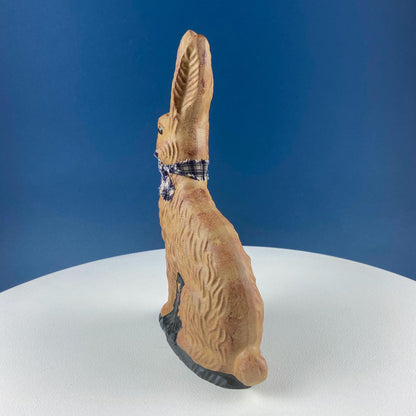 Brown Rustic Bunny Rabbit Figurine with Plead Bow. Hand-Painted Easter Display. Spring Celebration. Modern Farmhouse. Dining Room Decor. - Tampa Home & Garden Store