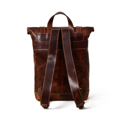 Brown Saddleback Backpack- Roll Top - Tampa Home & Garden Store