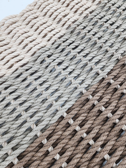 Brown, Tan & Light Tan Ombre Rope Mat - Tampa Home & Garden Store