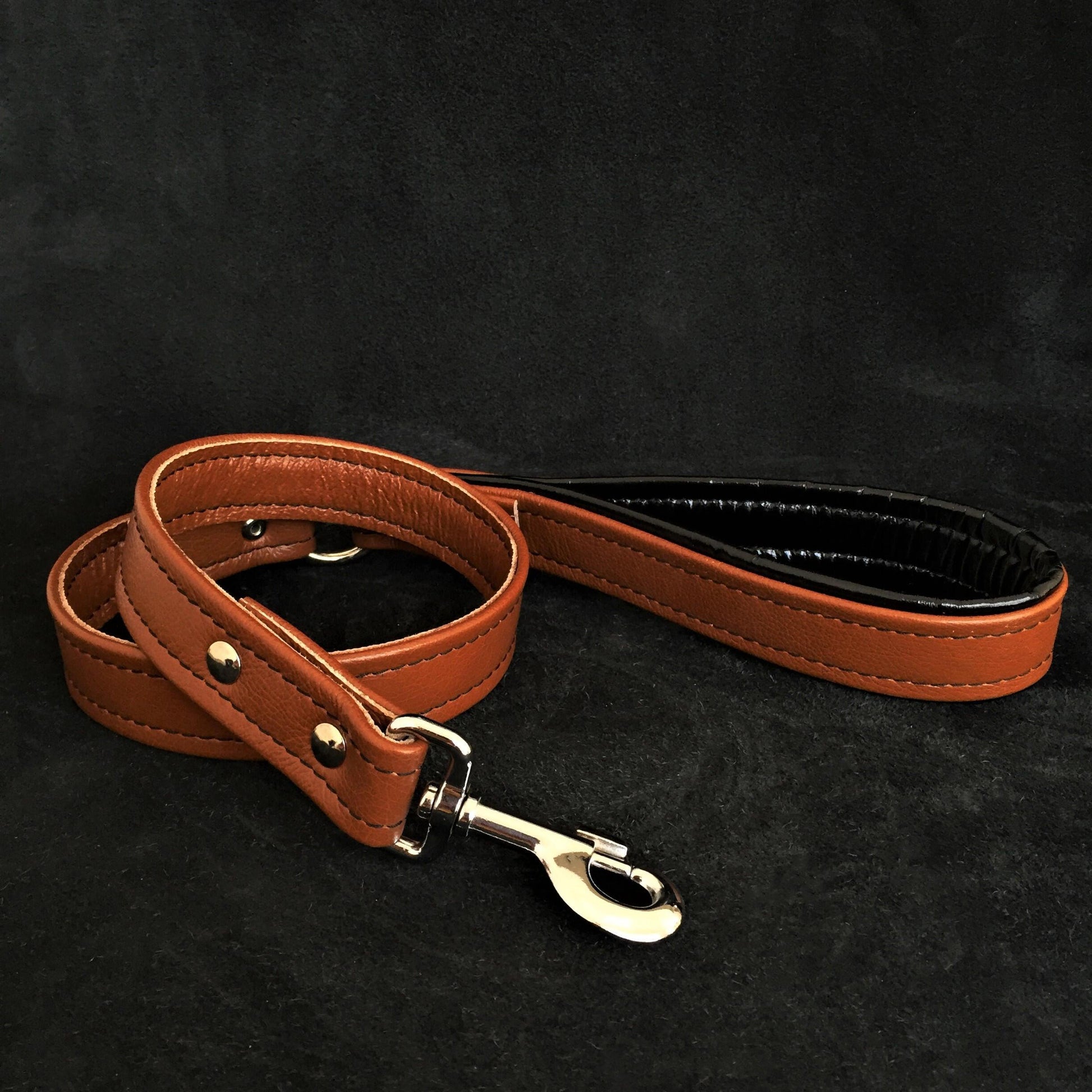 Brown soft leather dog leash - Tampa Home & Garden Store