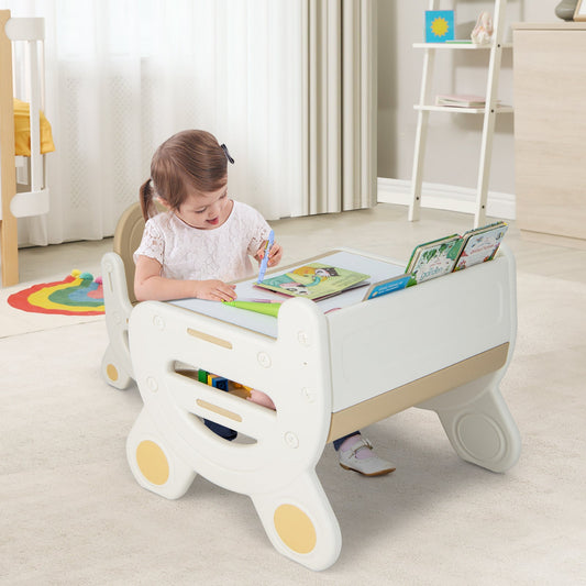 Kids Drawing Table and Chair Set with Watercolor Pens and Blackboard Eraser - Tampa Home & Garden Store