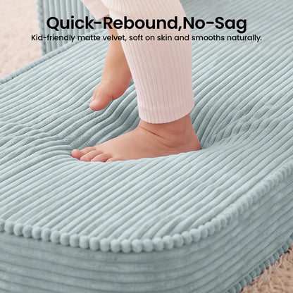 Tiny Land GentleSnug Corduroy Kid Chair in light blue fabric; corduroy play sofa on Tampa Home & Garden Store