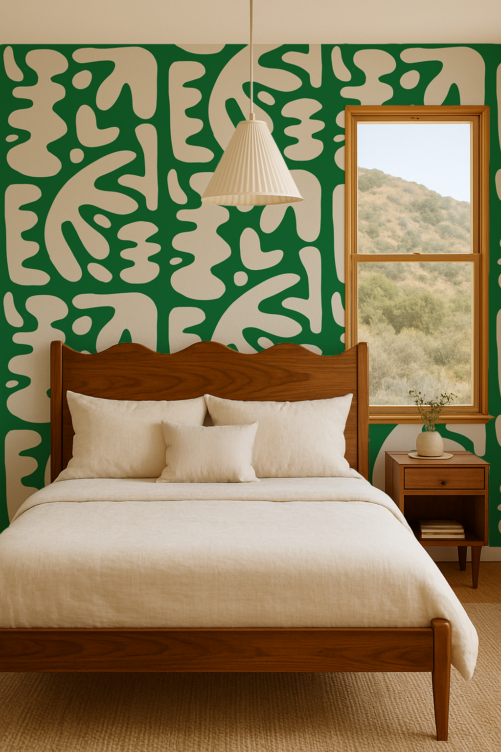 Bubbly Wallpaper, green & off-white - Tampa Home & Garden Store