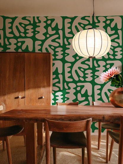 Bubbly Wallpaper, green & off-white - Tampa Home & Garden Store
