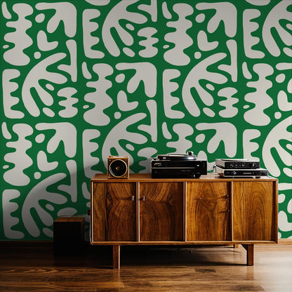 Bubbly Wallpaper, green & off-white - Tampa Home & Garden Store