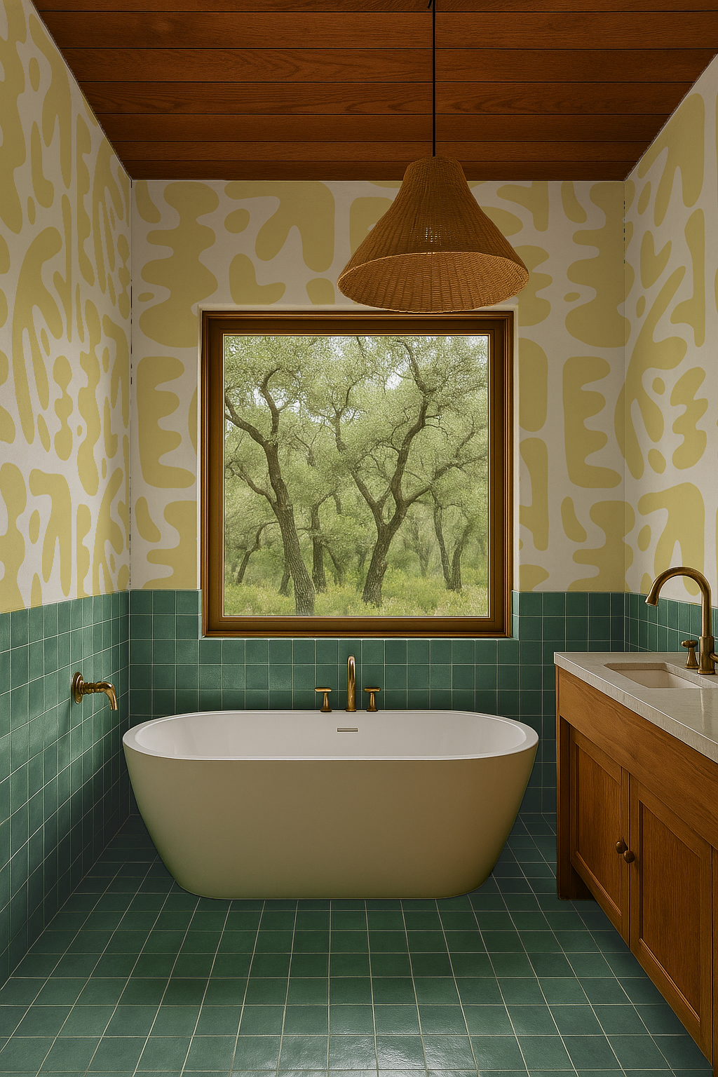 Bubbly Wallpaper, lemon - Tampa Home & Garden Store