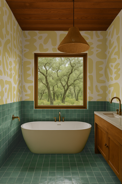 Bubbly Wallpaper, lemon - Tampa Home & Garden Store