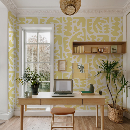 Bubbly Wallpaper, lemon - Tampa Home & Garden Store