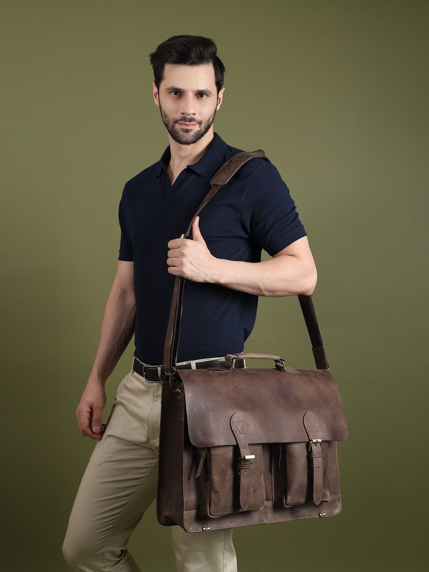 Buffalo Leather Messenger Bag - Tampa Home & Garden Store