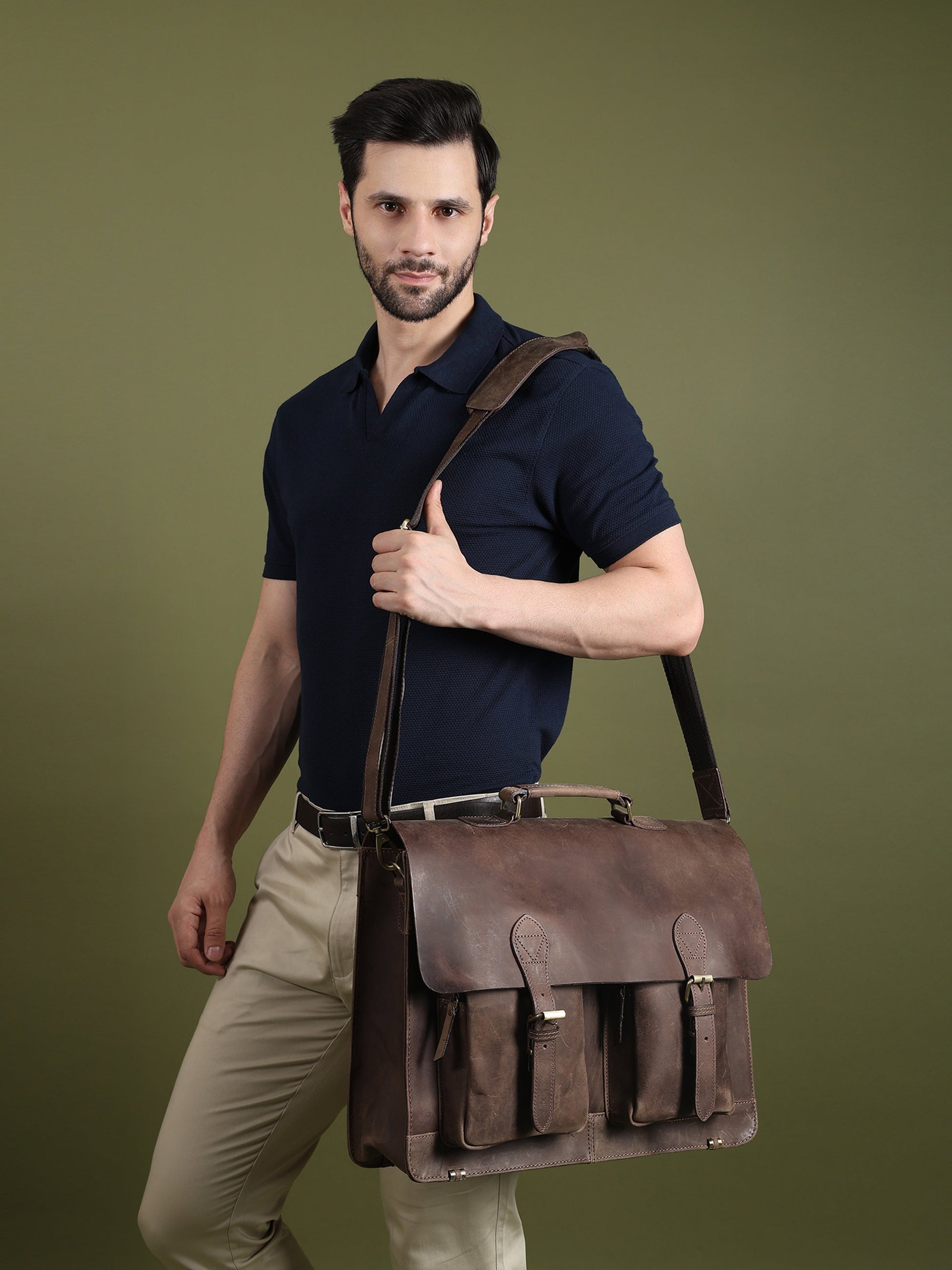 Buffalo Leather Messenger Bag - Tampa Home & Garden Store