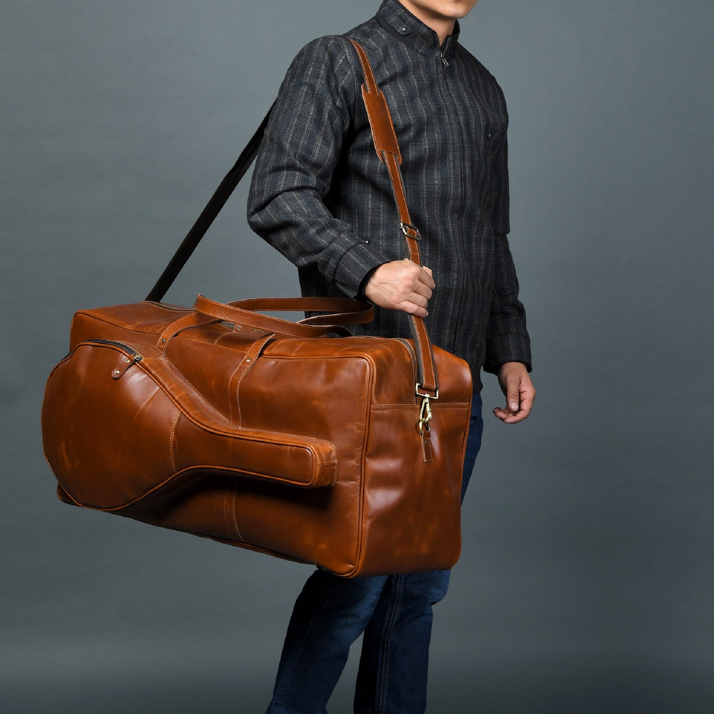 Buffalo Leather Tennis Duffle Bag - Tampa Home & Garden Store
