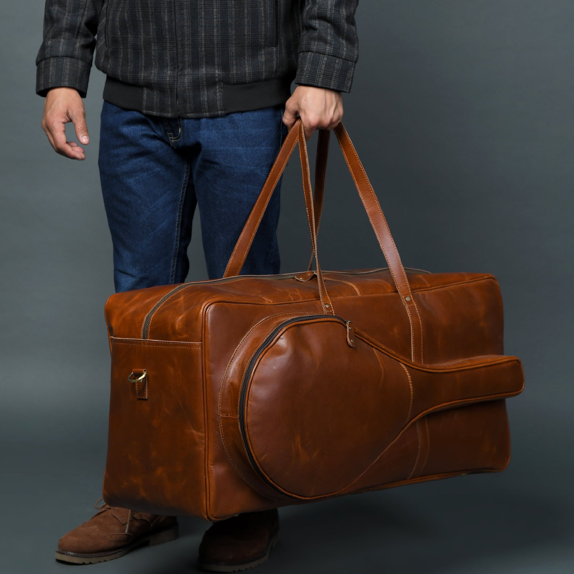 Buffalo Leather Tennis Duffle Bag - Tampa Home & Garden Store