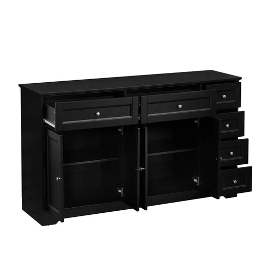 Buffet Sideboard 59in black DirectDeals with 6 drawers and 2 cabinets on Tampa Home & Garden Store