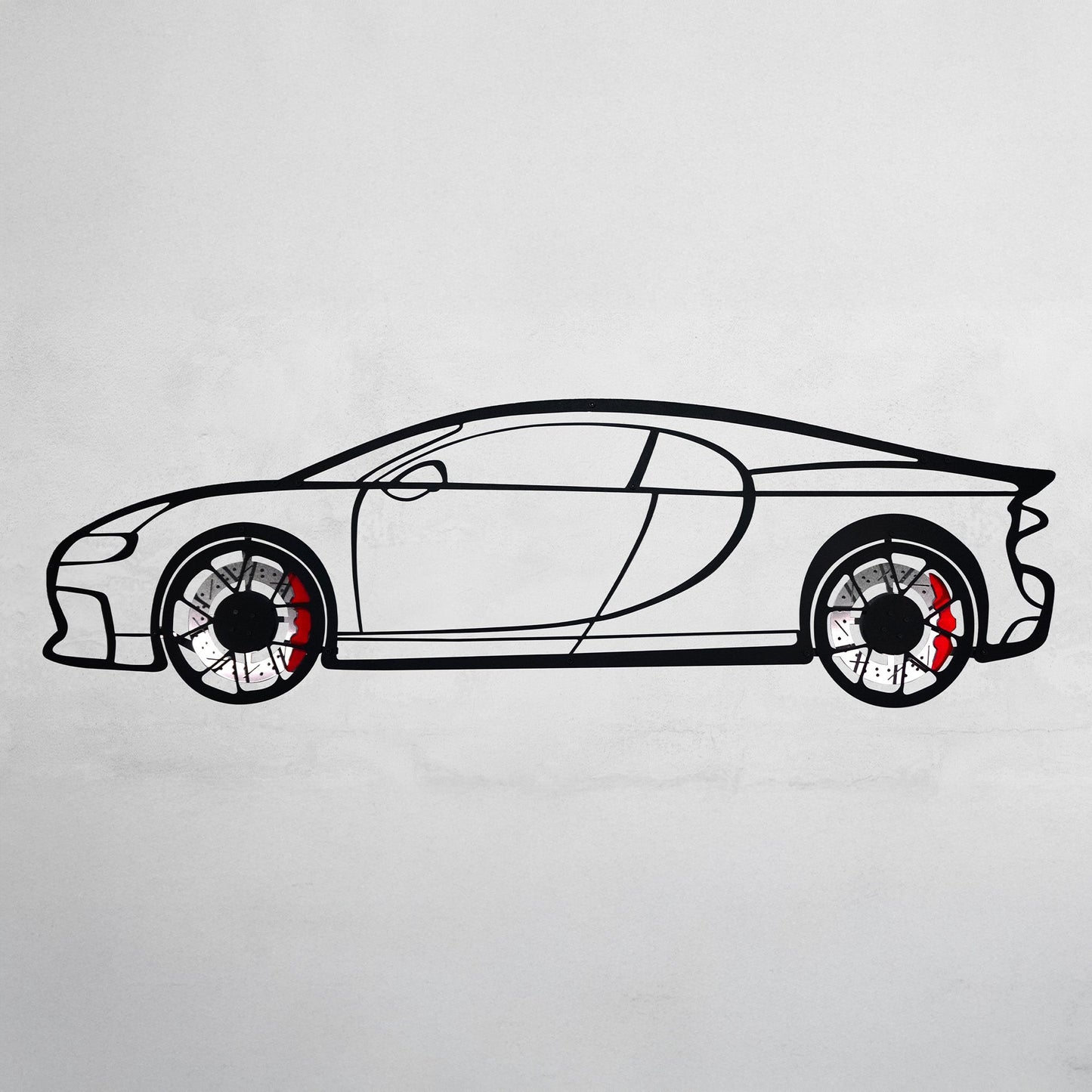 Bugatti Wall Art – Luxury Steel Silhouette with Spinning Wheels-KAFMEKA018 - Tampa Home & Garden Store