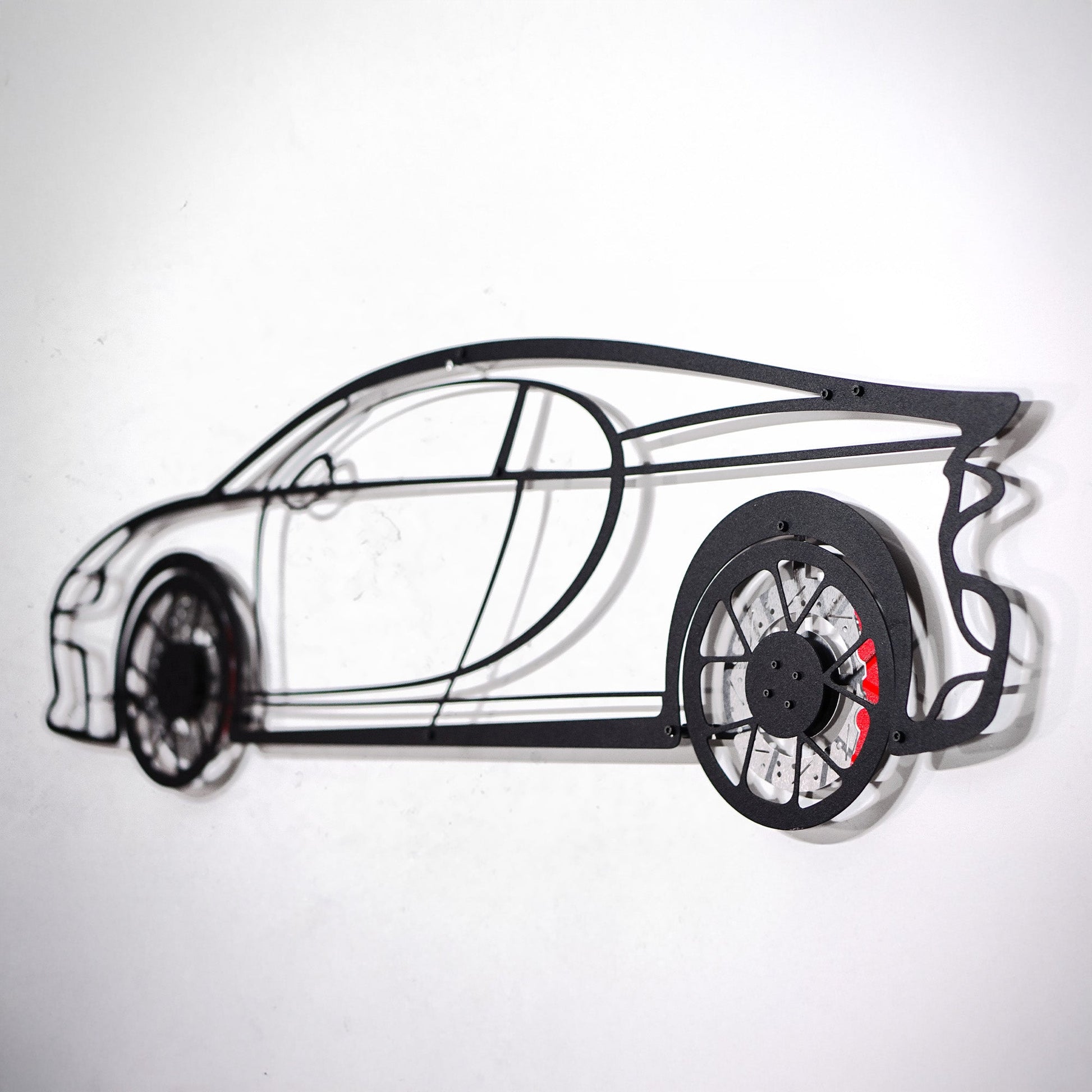 Bugatti Wall Art – Luxury Steel Silhouette with Spinning Wheels-KAFMEKA018 - Tampa Home & Garden Store