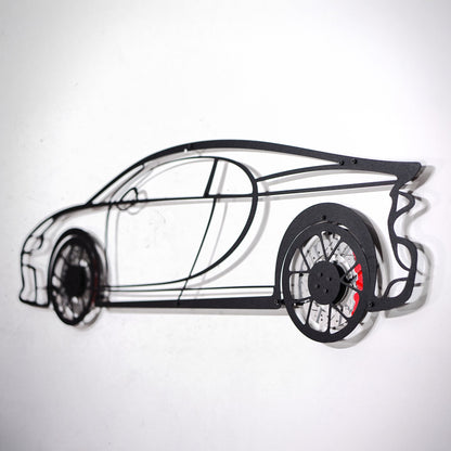 Bugatti Wall Art – Luxury Steel Silhouette with Spinning Wheels-KAFMEKA018 - Tampa Home & Garden Store