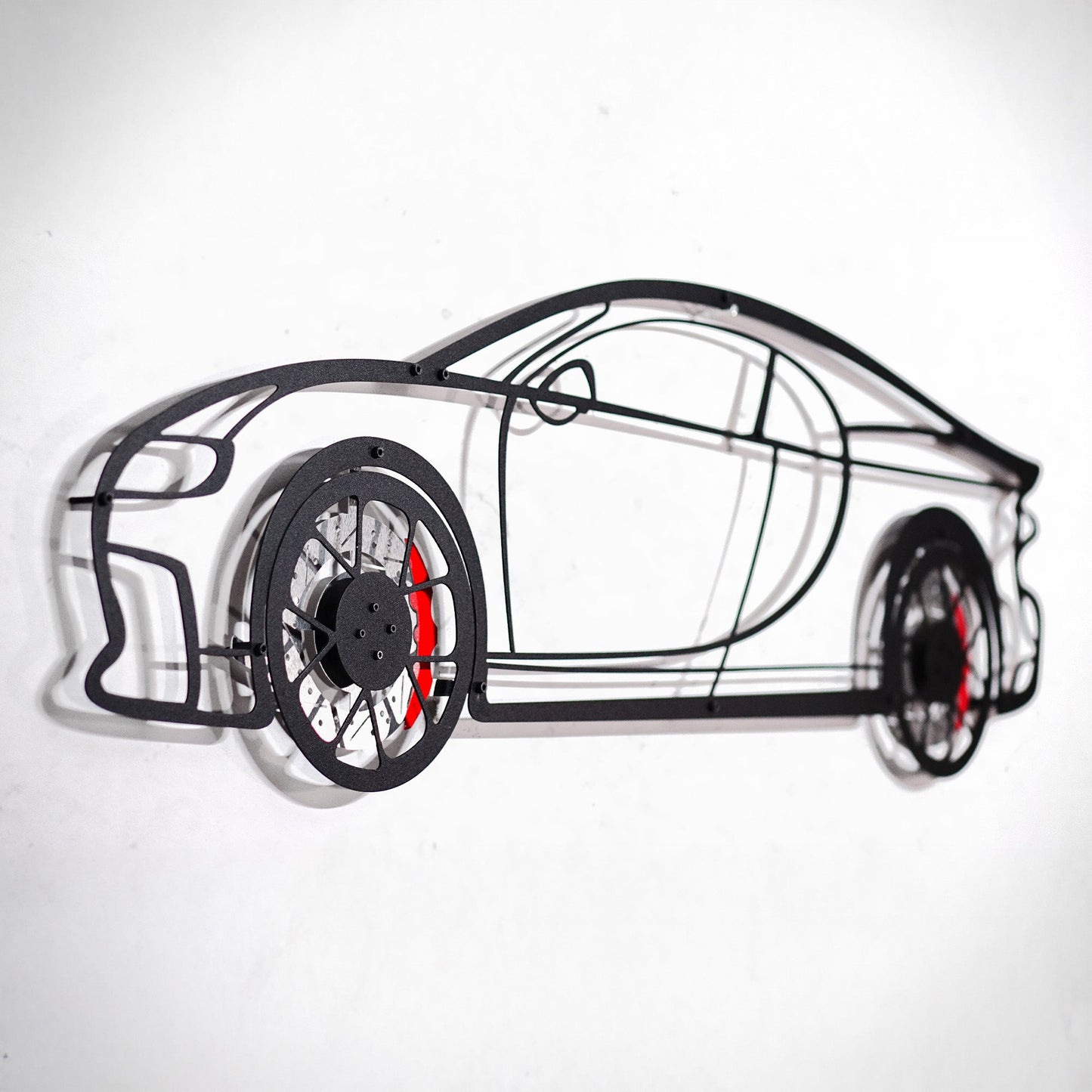 Bugatti Wall Art – Luxury Steel Silhouette with Spinning Wheels-KAFMEKA018 - Tampa Home & Garden Store