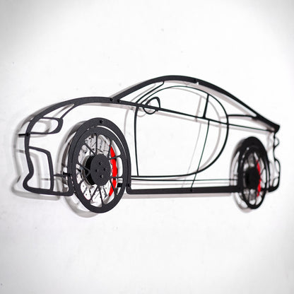 Bugatti Wall Art – Luxury Steel Silhouette with Spinning Wheels-KAFMEKA018 - Tampa Home & Garden Store