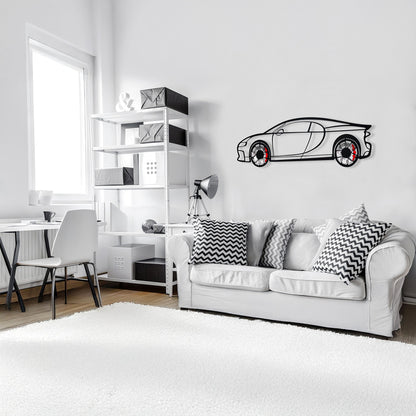 Bugatti Wall Art – Luxury Steel Silhouette with Spinning Wheels-KAFMEKA018 - Tampa Home & Garden Store