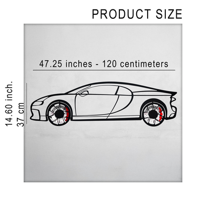 Bugatti Wall Art – Luxury Steel Silhouette with Spinning Wheels-KAFMEKA018 - Tampa Home & Garden Store
