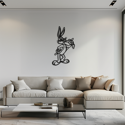 Bugs Bunny Metal Wall Art – Iconic Cartoon Character Silhouette for Fans- KAF660 - Tampa Home & Garden Store