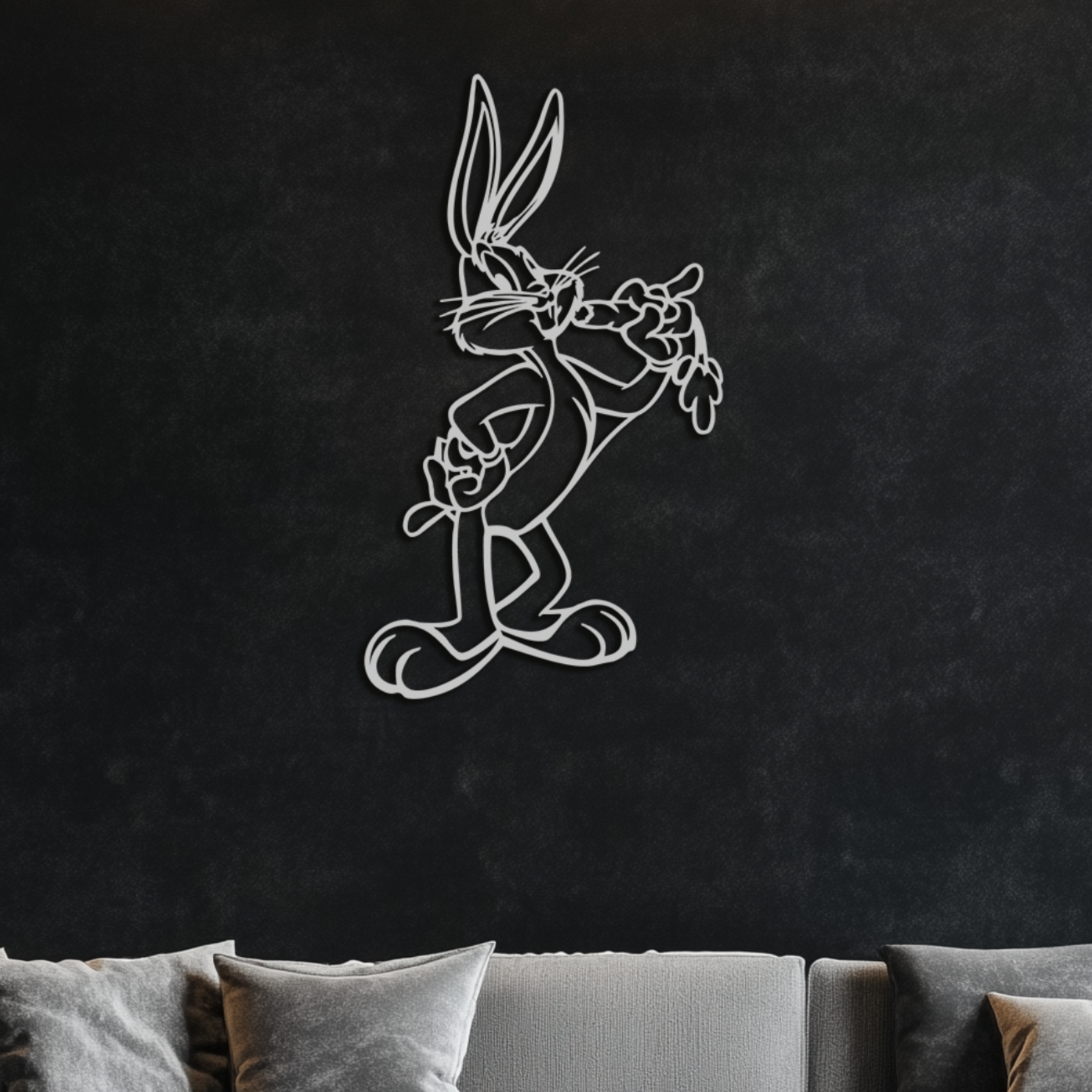 Bugs Bunny Metal Wall Art – Iconic Cartoon Character Silhouette for Fans- KAF660 - Tampa Home & Garden Store