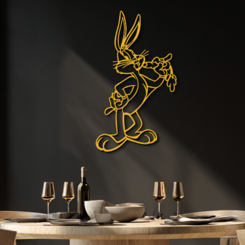 Bugs Bunny Metal Wall Art – Iconic Cartoon Character Silhouette for Fans- KAF660 - Tampa Home & Garden Store