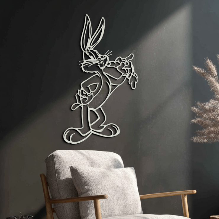 Bugs Bunny Metal Wall Art – Iconic Cartoon Character Silhouette for Fans- KAF660 - Tampa Home & Garden Store