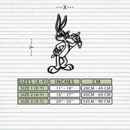 Bugs Bunny Metal Wall Art – Iconic Cartoon Character Silhouette for Fans- KAF660 - Tampa Home & Garden Store