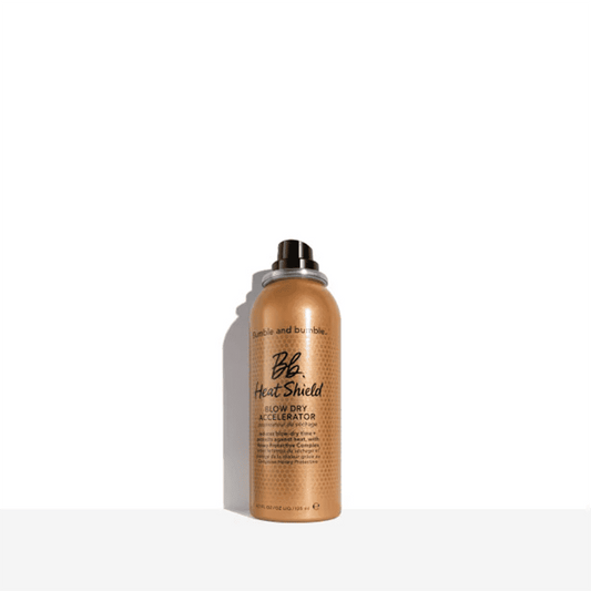 Bumble and Bumble Heat Shield Blow Dry Accelerator 4.2 oz bottle, metallic copper-gold finish on Tampa Home & Garden Store